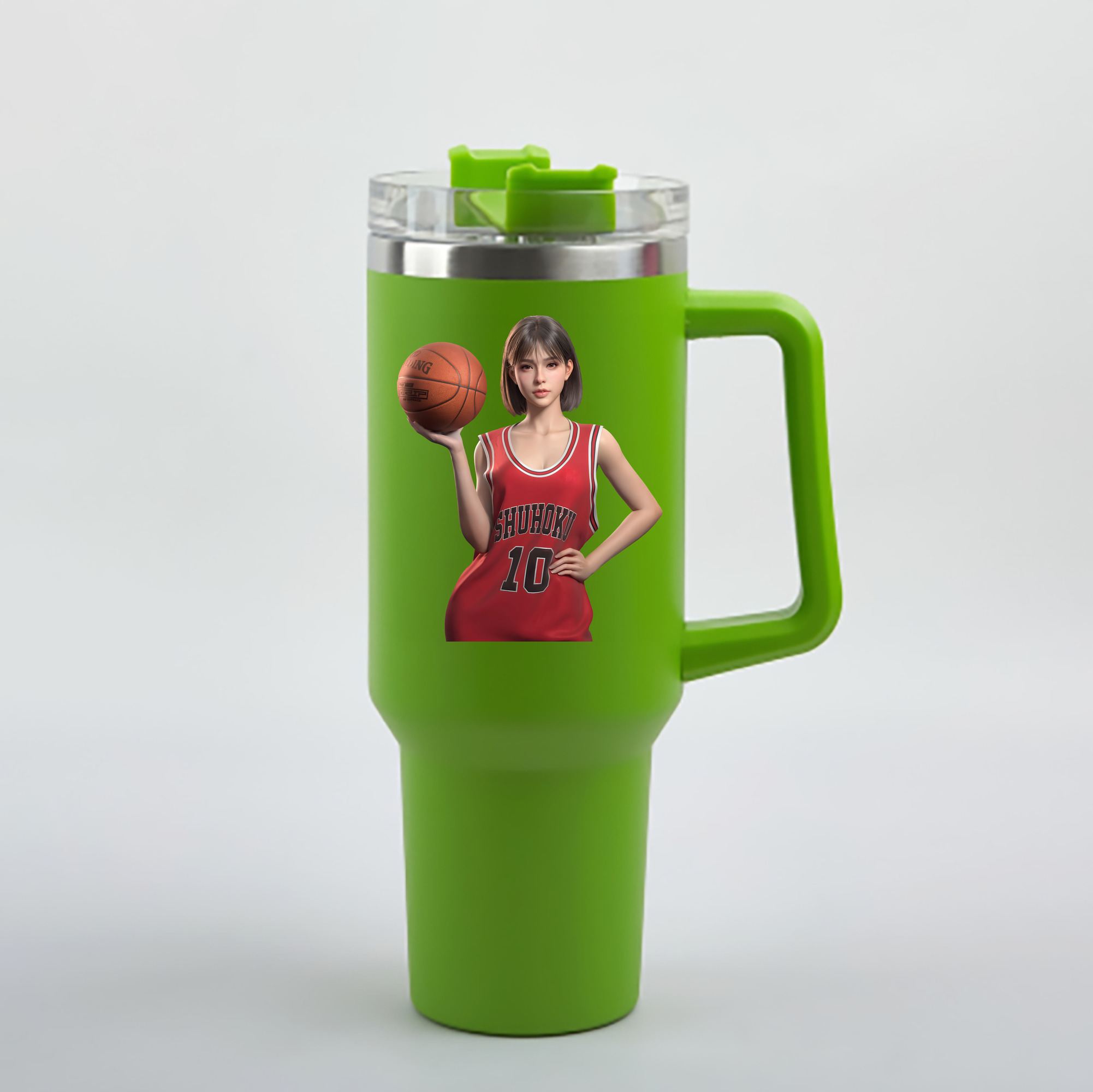 （画像用） SLAM DUNK／スラムダンク 1200mL車用タンブラー - クリスタルステッカー（プラスチックストロー付き）